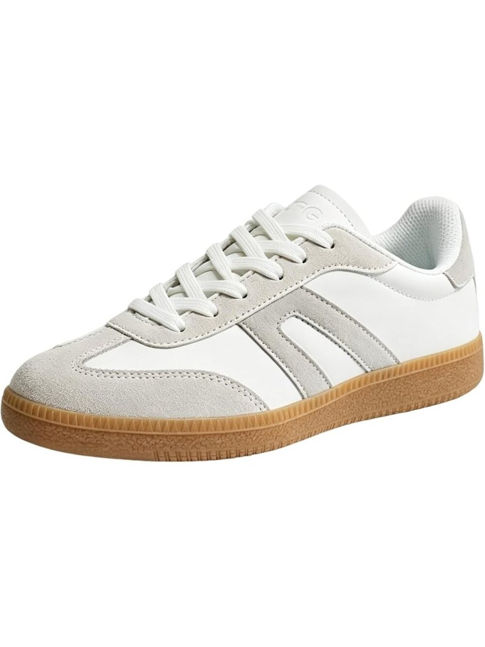 Women's White Grey Stylish Casual Retro Gum Sole Walking Shoes Anti Slip Sneaker